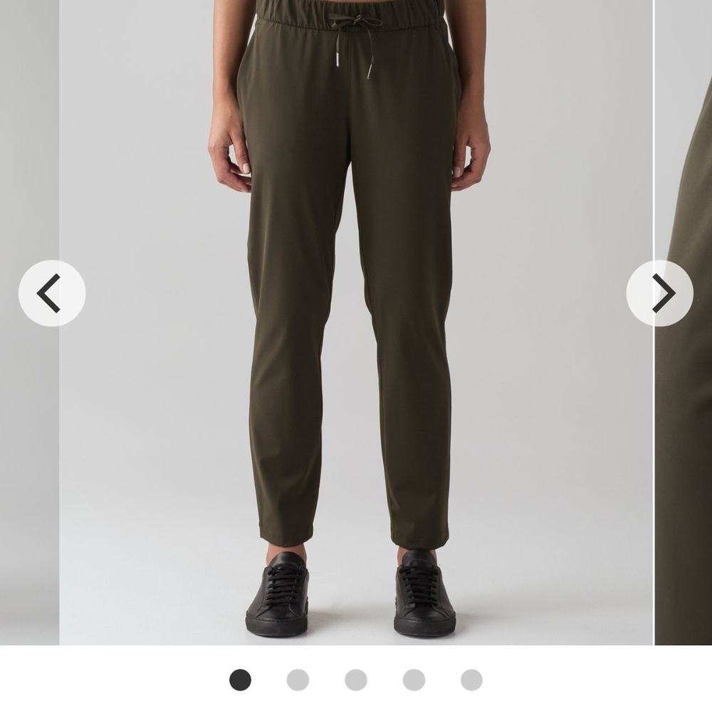 Lululemon On The FLY Dark Olive Pants 28in Sz 4